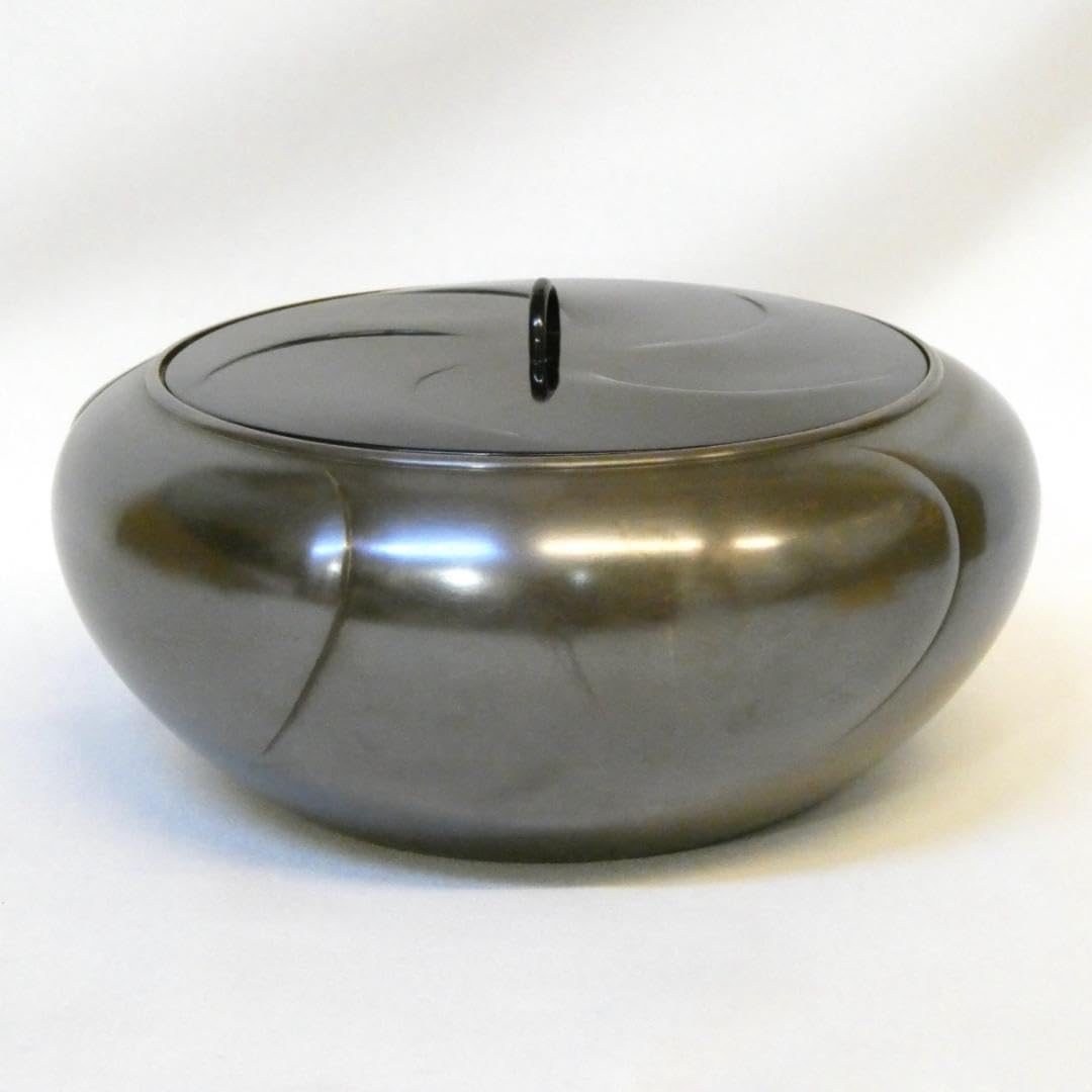 草花車耳付水指 嵯峨野窯 茶道具